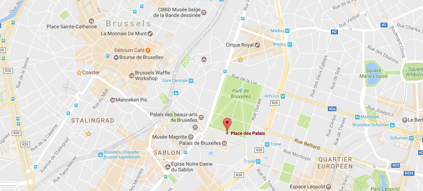Brussels meeting point map
